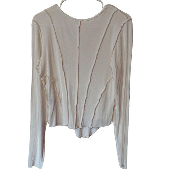 POL knit ribbed top in cream - Picture 2 of 2